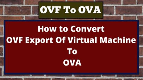 Extraction of the files of the image as well as upload of the VMDK files is required prior to deployment. . Convert ovf to ova windows